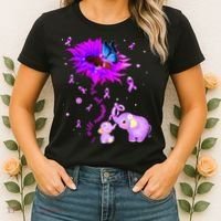 I Will Remember For You Elephant Flower Alzheimers Awareness Women's T-Shirt thumb 2