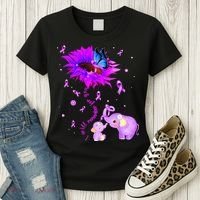 I Will Remember For You Elephant Flower Alzheimers Awareness Women's T-Shirt thumb 3
