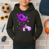 I Will Remember For You Elephant Flower Alzheimers Awareness Kids Hoodie thumb 2