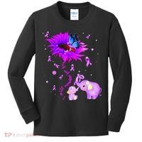 I Will Remember For You Elephant Flower Alzheimers Awareness Kids Long Sleeve Shirt thumb 0