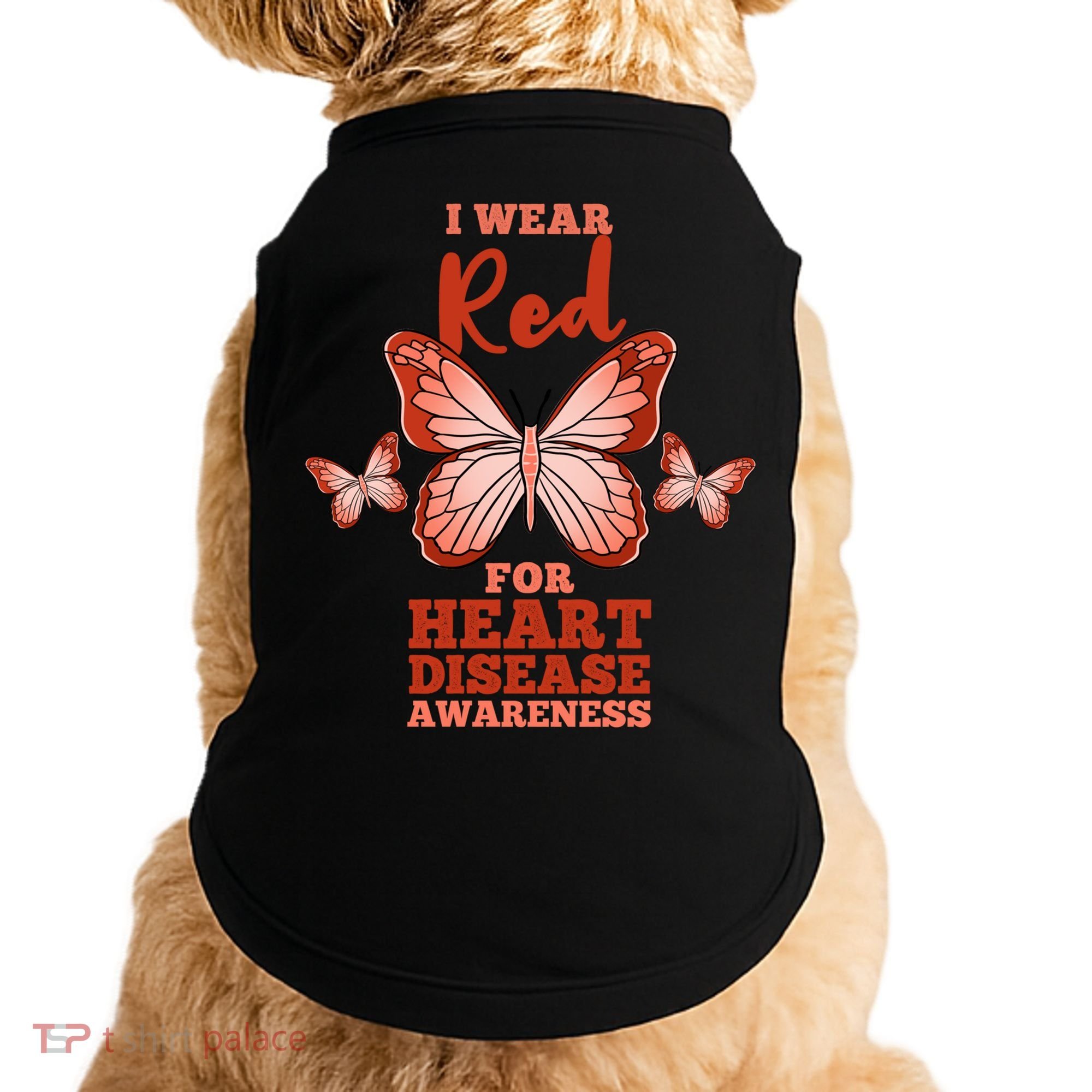 I Wear Red For Heart Disease Awareness Gift Doggie Tank