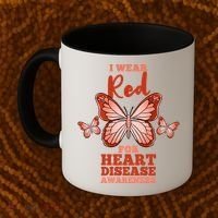 I Wear Red For Heart Disease Awareness Gift Coffee Mug thumb 2