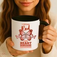 I Wear Red For Heart Disease Awareness Gift Coffee Mug thumb 3
