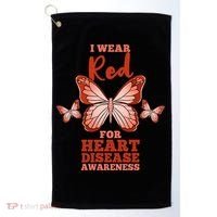 I Wear Red For Heart Disease Awareness Gift Golf Towel thumb 0