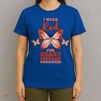 I Wear Red For Heart Disease Awareness Gift T-Shirt thumb 4