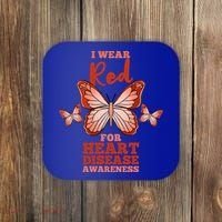 I Wear Red For Heart Disease Awareness Gift Coaster thumb 0