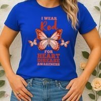 I Wear Red For Heart Disease Awareness Gift Women's T-Shirt thumb 2