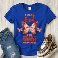 I Wear Red For Heart Disease Awareness Gift Women's T-Shirt thumb 3