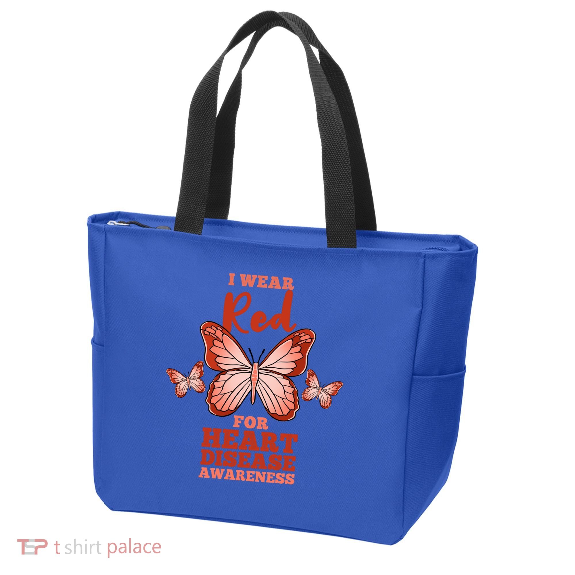 I Wear Red For Heart Disease Awareness Gift Tote Bag