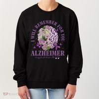 I Will Remember For You Butterfly Alzheimers Awareness Women's Sweatshirt thumb 0