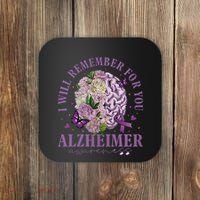 I Will Remember For You Butterfly Alzheimers Awareness Coaster thumb 0