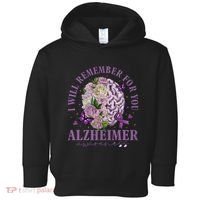 I Will Remember For You Butterfly Alzheimers Awareness Toddler Hoodie thumb 0