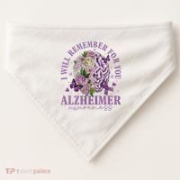 I Will Remember For You Butterfly Alzheimers Awareness USA-Made Doggie Bandana thumb 0
