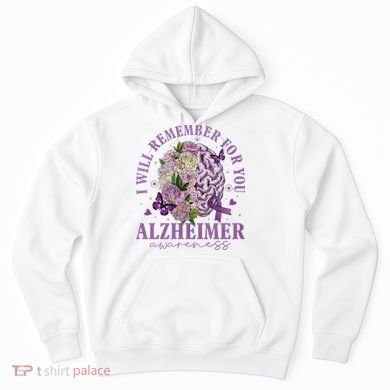 I Will Remember For You Butterfly Alzheimers Awareness Hoodie