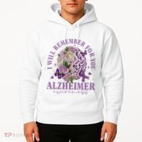 I Will Remember For You Butterfly Alzheimers Awareness Hoodie thumb 2