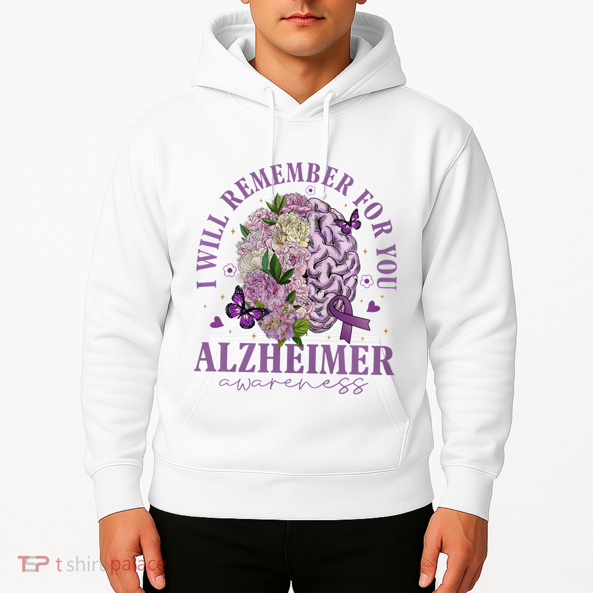 I Will Remember For You Butterfly Alzheimers Awareness Hoodie