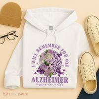 I Will Remember For You Butterfly Alzheimers Awareness Hoodie thumb 4