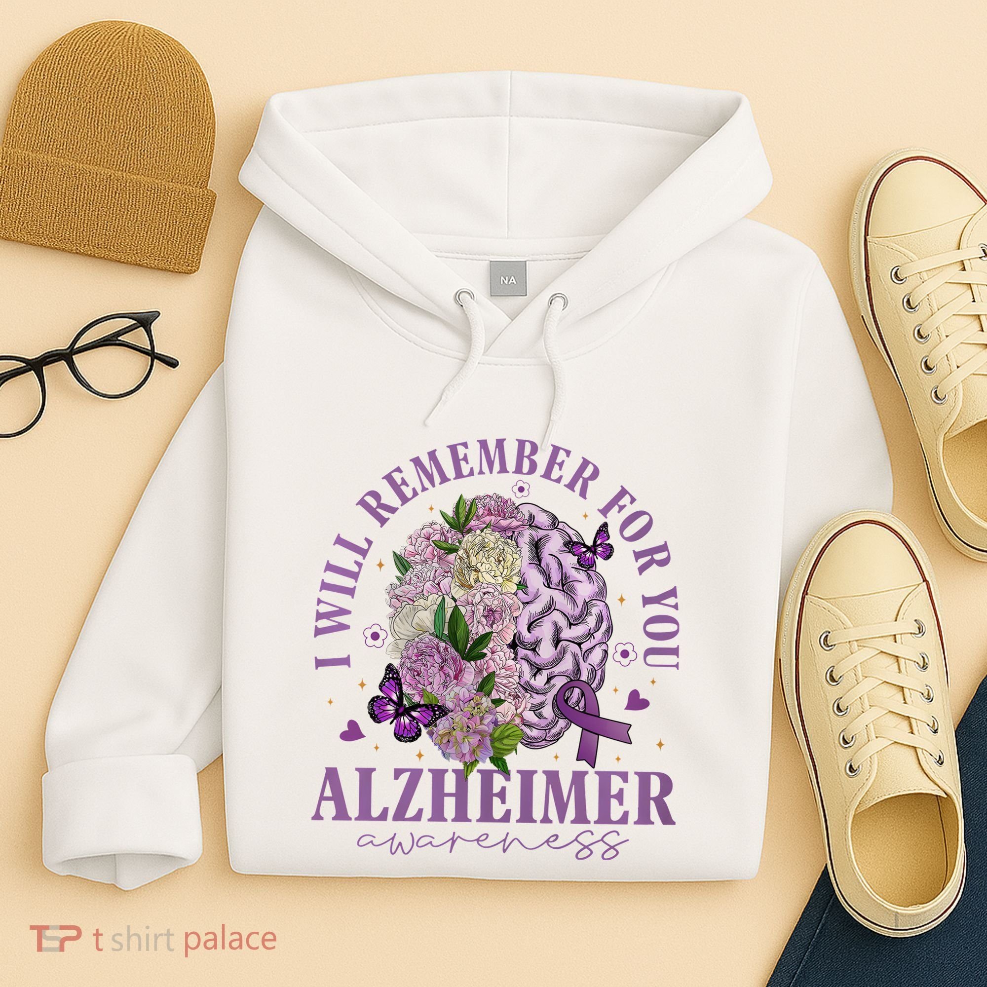 I Will Remember For You Butterfly Alzheimers Awareness Hoodie