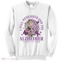 I Will Remember For You Butterfly Alzheimers Awareness Sweatshirt thumb 0