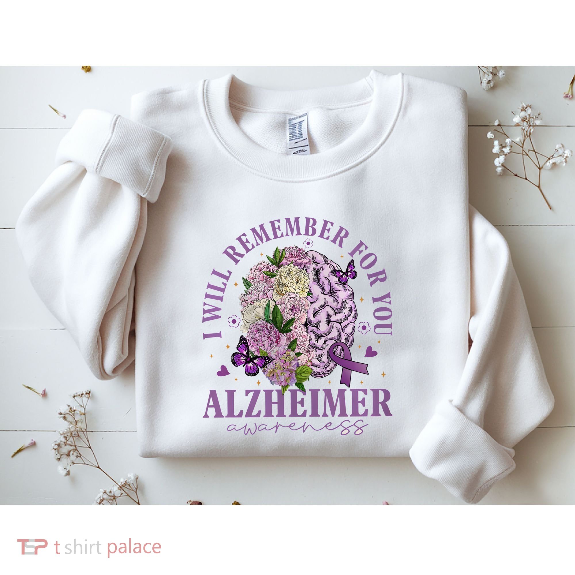 I Will Remember For You Butterfly Alzheimers Awareness Sweatshirt