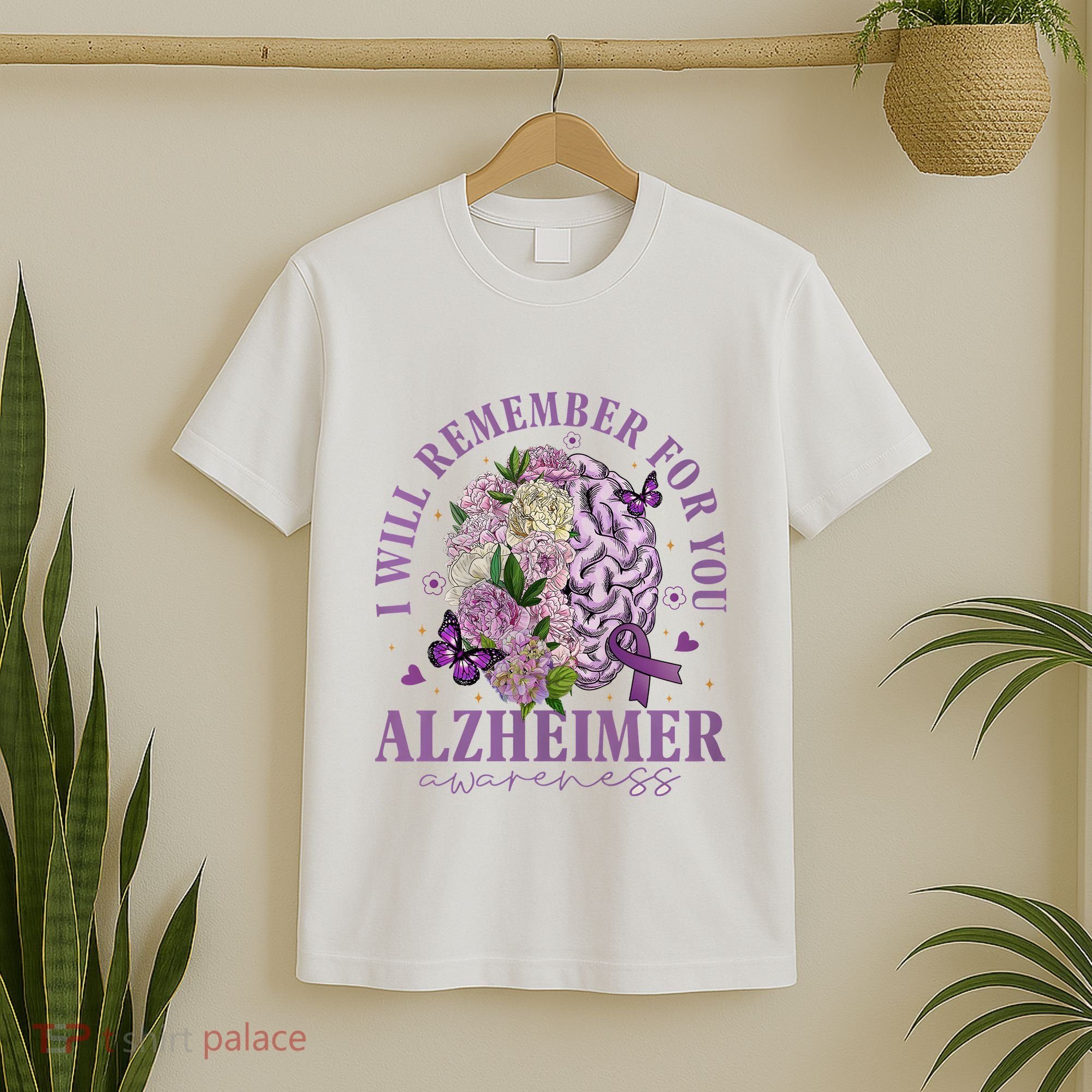 I Will Remember For You Butterfly Alzheimers Awareness T-Shirt