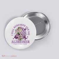 I Will Remember For You Butterfly Alzheimers Awareness Button thumb 0