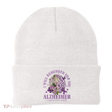 I Will Remember For You Butterfly Alzheimers Awareness Beanie