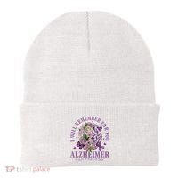I Will Remember For You Butterfly Alzheimers Awareness Beanie thumb 0