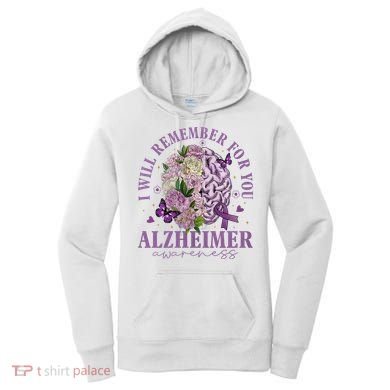 I Will Remember For You Butterfly Alzheimers Awareness Women's Hoodie