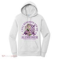 I Will Remember For You Butterfly Alzheimers Awareness Women's Hoodie thumb 0