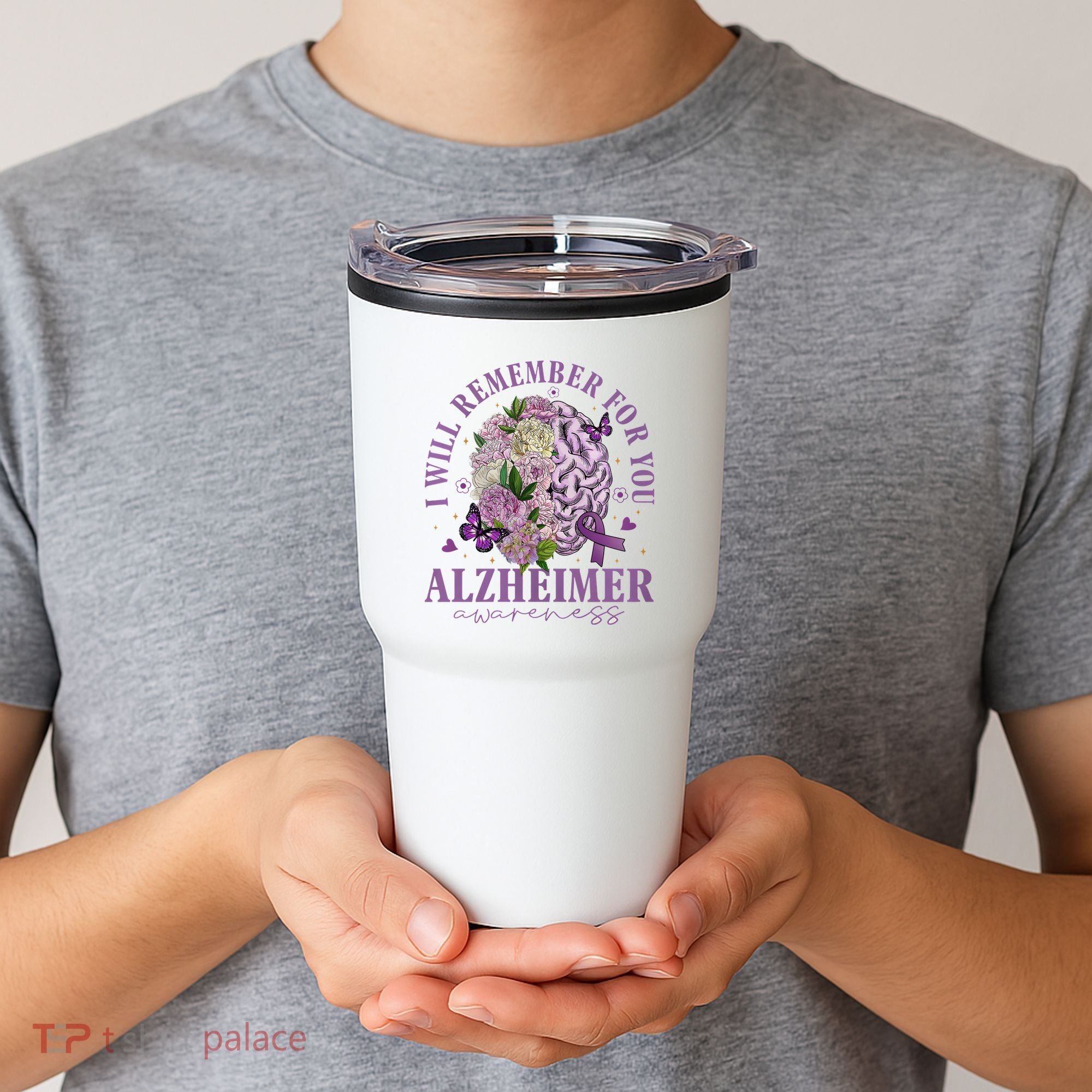 I Will Remember For You Butterfly Alzheimers Awareness Tumbler