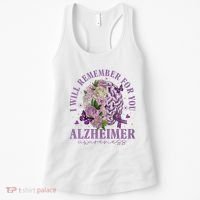 I Will Remember For You Butterfly Alzheimers Awareness Women's Tank Top thumb 0