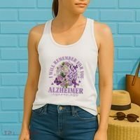 I Will Remember For You Butterfly Alzheimers Awareness Women's Tank Top thumb 2