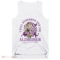 I Will Remember For You Butterfly Alzheimers Awareness Tank Top thumb 0
