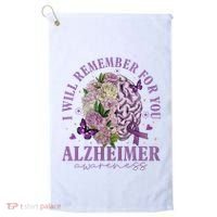 I Will Remember For You Butterfly Alzheimers Awareness Golf Towel thumb 0