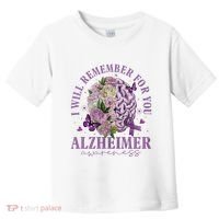 I Will Remember For You Butterfly Alzheimers Awareness Toddler T-Shirt thumb 0