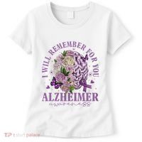 I Will Remember For You Butterfly Alzheimers Awareness Women's T-Shirt thumb 0