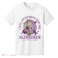 I Will Remember For You Butterfly Alzheimers Awareness Kids T-Shirt thumb 0