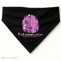 I Will Remember For You Brain Alzheimers Awareness USA-Made Doggie Bandana thumb 0