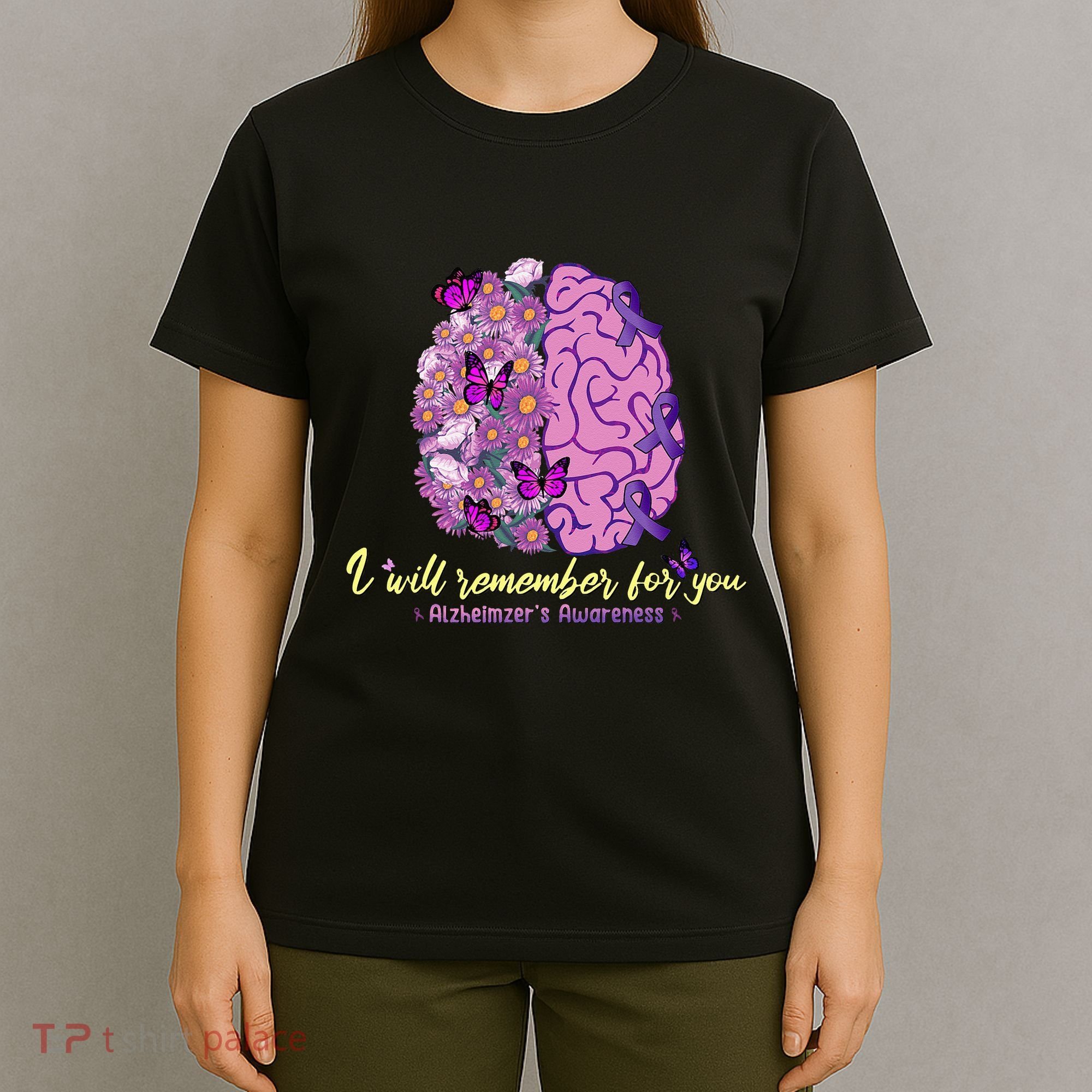 I Will Remember For You Brain Alzheimers Awareness T-Shirt