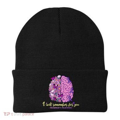 I Will Remember For You Brain Alzheimers Awareness Beanie