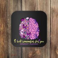 I Will Remember For You Brain Alzheimers Awareness Coaster thumb 0