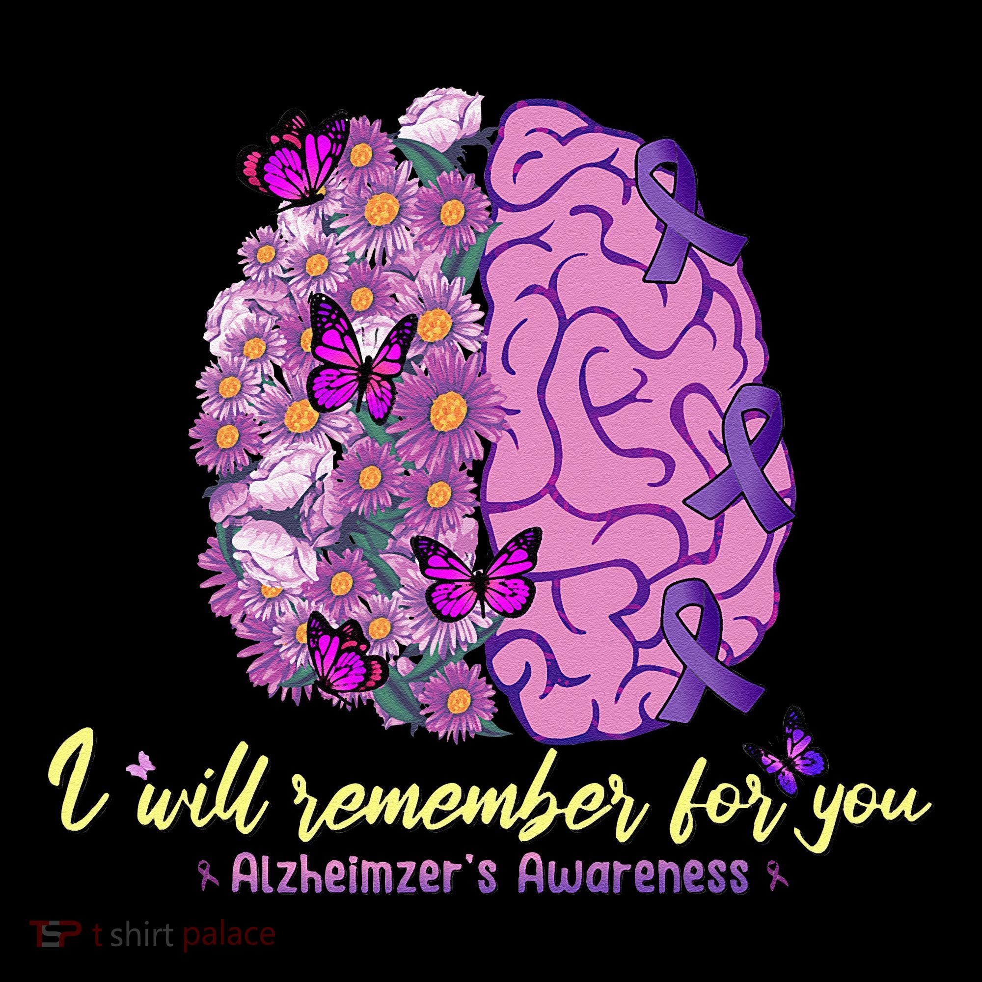 I Will Remember For You Brain Alzheimers Awareness Women's Hoodie