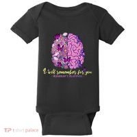 I Will Remember For You Brain Alzheimers Awareness Baby Bodysuit thumb 0