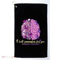 I Will Remember For You Brain Alzheimers Awareness Golf Towel thumb 0