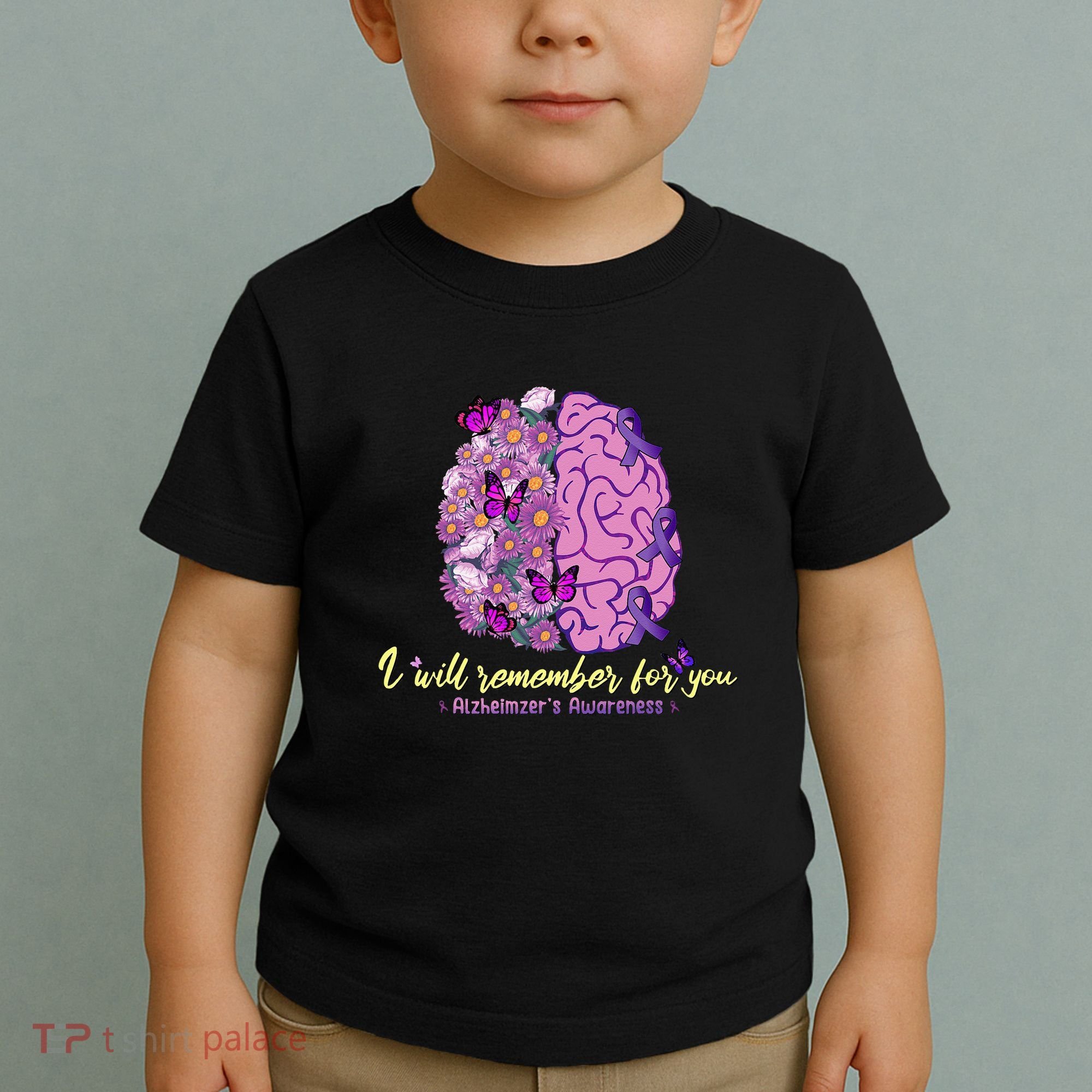 I Will Remember For You Brain Alzheimers Awareness Toddler T-Shirt