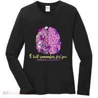 I Will Remember For You Brain Alzheimers Awareness Women's Long Sleeve Shirt thumb 0
