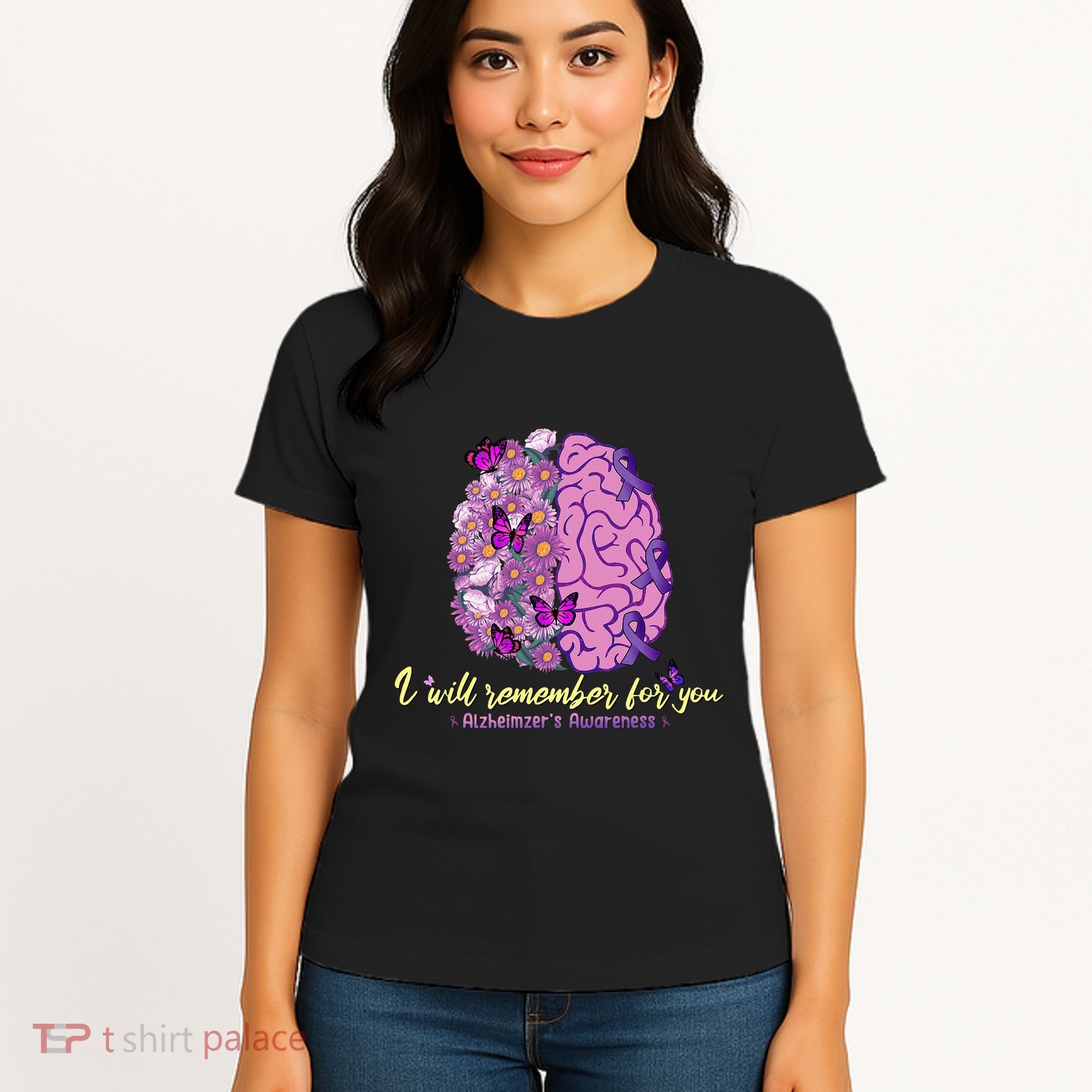 I Will Remember For You Brain Alzheimers Awareness Women's T-Shirt