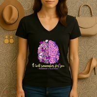 I Will Remember For You Brain Alzheimers Awareness Women's V-Neck T-Shirt thumb 3