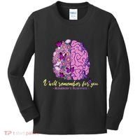 I Will Remember For You Brain Alzheimers Awareness Kids Long Sleeve Shirt thumb 0
